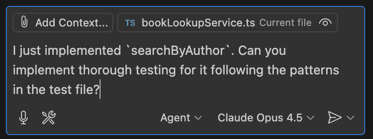 Copilot generating tests